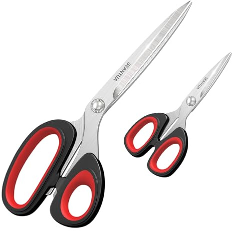 Stoffschere 2 Stück, 23 cm Nähschere/ 13cm Stickschere, Hochwertige schneiderschere, Edelstahl Stoffschere Scharf, Ergonomischer Griff, Fabric Scissors für Stoff-Leder-Schneiderei (23cm+13cm)