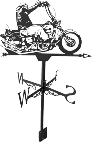 Wetterfahne Edelstahl Lokomotive Windfahne Metall Motorrad Form Windrichtungsanzeiger für Outdoor Garten Deko