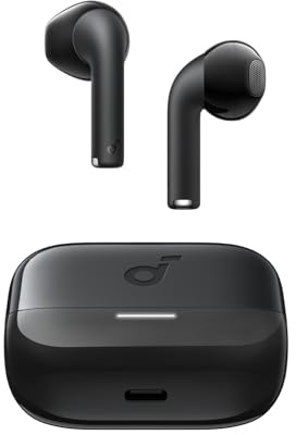 soundcore by Anker K20i, Semi-In-Ear Earbuds, Bluetooth Wireless, Schwarz | 36h Akku, Schnell-Laden, klarer Sound, komfortable Passform, ENC 2-Mikrofone, anpassbarer EQ, IPX5, Bluetooth 5.3