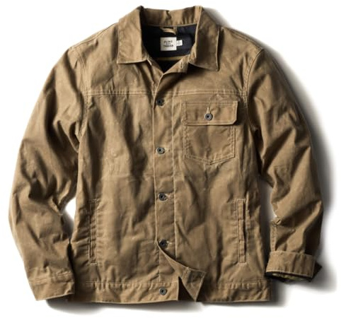 Huckberry Herren Flint And Tinder Flannel-lined Waxed Trucker Jacket Flint and Tinder Trucker-Jacke mit Flanellfutter, gewachst