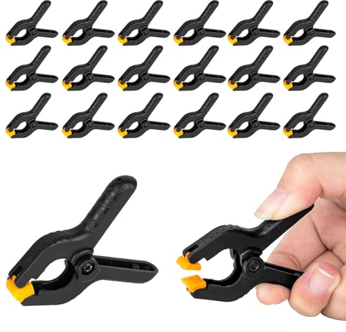 EMART 20 Stück Klemmzwingen Federzwinge Set Klammern Groß, 2 Zoll/5cm Hintergrund Klammer Verstellbar Leimzwingen Greenscreen Klemmkraft für Fotostudios, Hintergründe