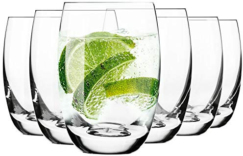 Krosno Wassergläser Saftgläser Trinkgläser | Set von 6 | 360 ML | Elite Kollektion | Perfekt für zu Hause, Restaurants und Partys | Spülmaschinenfest
