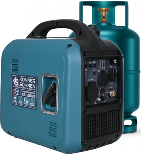 Könner & Söhnen KS 1900iG S Dual-Fuel Inverter 2,0 kW | Leiser Betrieb, 17 kg ultraleicht, Reine Sinusspannung, Eco-Modus, USB, Euro 5