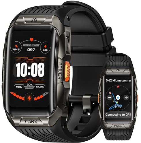 KOSPET Tank X2 Ultra Smartwatch GPS und Telefonfunktion, Fitness Tracker mit 60 Tage Akkulaufzeit, 50M wasserdicht, Bluetooth anrufen, 1.64“ AMOLED Display, integriertes Barometerdruck/Höhe/Kompass