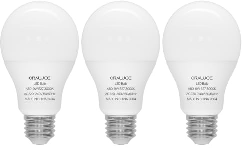 ORALUCE E27 LED Warmweiss 9W, Ersetzt 60 Watt Glühlampen, 3000K, 3 Stück | Leuchtmittel E27 Warmweiß, 900LM Birne, 220° Abstrahlwinkel Energiesparlampe, Nicht Dimmbar A60 LED Lampe E27