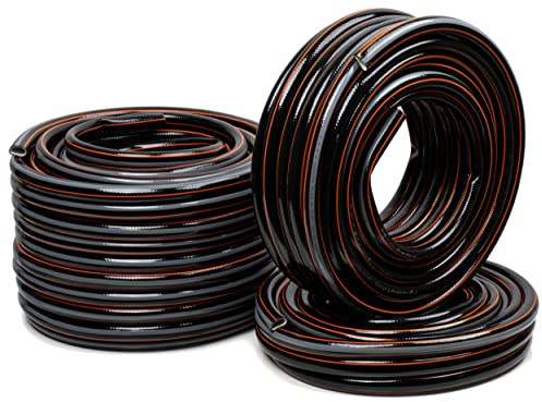 STRÜBER Gartenschlauch 4-lagig (1/2 Zoll – 50 m Länge) CARBON Bewässerungsschlauch mit Kreuzgewebe UV-beständig Schlauch PVC flexibler Wasserschlauch