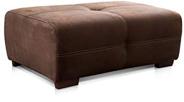 Cavadore Hocker Mavericco / Großer Polsterhocker in Lederoptik / Industrial Style / Passend zu Big Sofa und Ecksofa Mavericco / 108 x 71 x 41 cm (BxHXT) / Mikrofaser Dunkelbraun