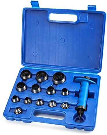 QWORK® 14-teilig Locheisen Satz 5-35 mm, locheisen set, Lochstanzer Werkzeug