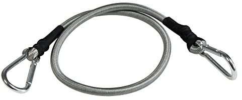 Windhager Expanderseil, 4 Stück, 70 cm, Schwarz, mit Karabinerhaken, zur Transportsicherung, 10979