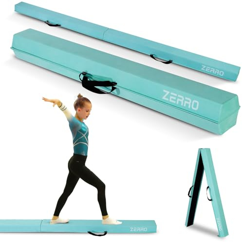 ZERRO Schwebebalken für Zuhause Kinder, 240cm Balken Turnen Faltbare, Turnbalken Gymnastik Balance, Grün
