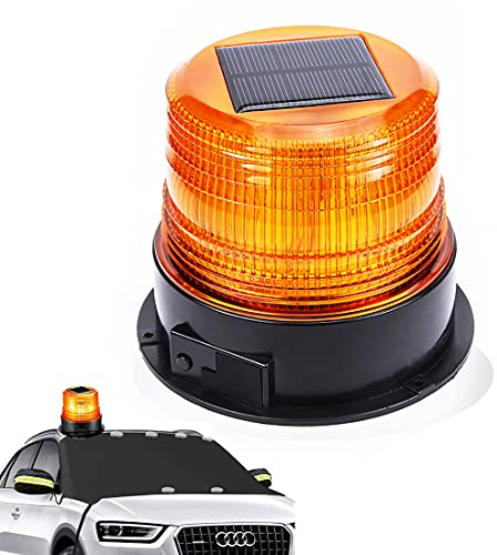 ONCCI 12V Solar/USB Warnleuchte LED Rundumleuchte Magnet Warnlicht Blinkleuchte für Auto PKW LKW Kabellose super helle