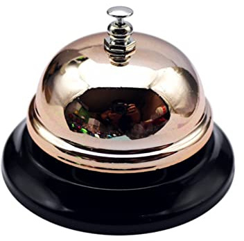 LdawyDE Tischglocke, Tischklingel Metall, Starke Praktikabilität, Vielseitig Verwendbar, Rezeptionsklingel Geeignet für Hotels, Restaurants, Küchen, Schulen, Bars (Roségold, 1 Stück)