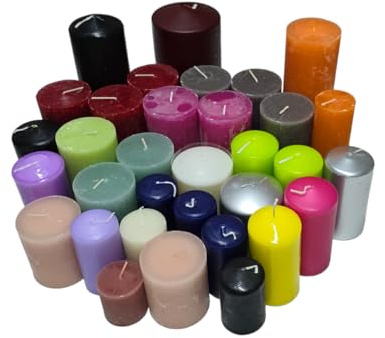HMH 5 Kg Stumpen Bunte Kerzen 2.Wahl gemischt Stumpenkerzen mehrere Farben/Größen B-Ware runde eckige mindestens 2 Farben und 2 Größen