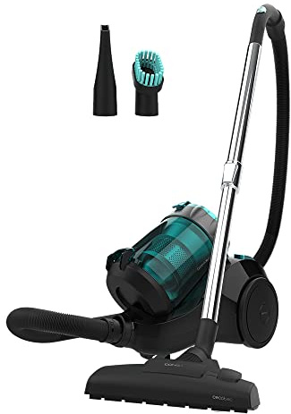 Cecotec Schlittensauger ohne Beutel Conga Rockstar Multicyclonic Compact. 800 W, Multizyklon, Fassungsvermögen bis zu 2,5 l, hocheffizienter Filter, Metall-Teleskopschlauch, Zubehör