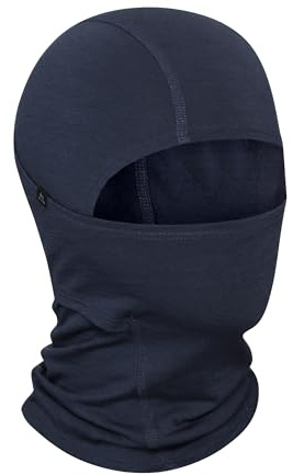DANISH ENDURANCE 100% Merino Sturmhaube, Leichte Balaklava für kaltes Wetter, Unisex, Herren und Damen, Dunkles Marineblau, L/XL