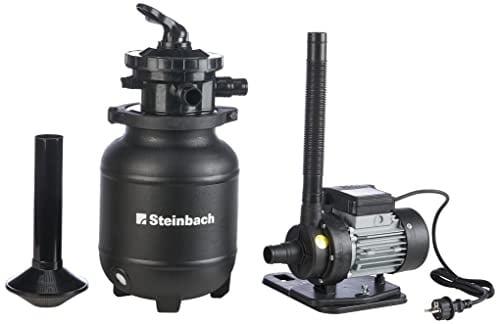 Steinbach Filteranlage Active Balls+ – 040386 – Nicht selbstsaugende Pumpe für Pools mit bis zu 19.000 l – Mit 7-Wege-Ventil mit Verstellhebel und Manometer – Inkl. ca. 300 g Filter Balls