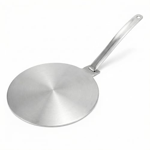 QWORK® Iinduktion adapterplatte, Induktionskochfeld Wärmeverteiler platte, Edelstahl, 20 cm, für Induktionskochfeld, Gasherd