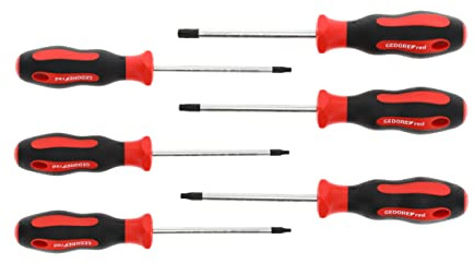 GEDORE red Schraubendreher-Set 6-teilig, Schraubenzieher-Satz TX, 2-Komponenten-Griff, Stahl, Werkzeug, R38402006