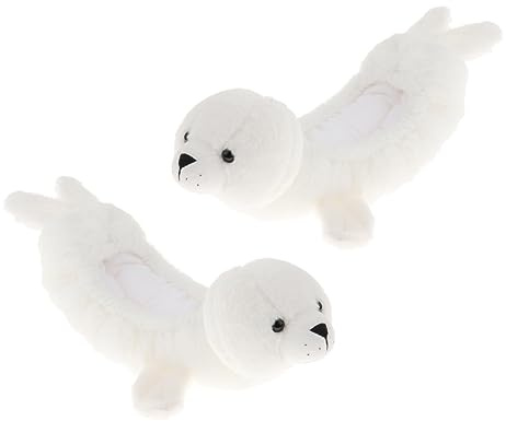 Baoblaze 1 Paar Schlittschuh Kufenhüllen, Hockey Schlittschuhe Kufenschutz, Ice Skate Blade Covers Cute, Plush Ice Skate Blade Covers, Kufenstrump Kufenschoner für Kinder Erwachsene, Siegel
