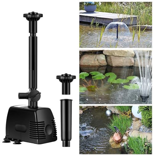 YAOBLUESEA 800L/h 16W Garten Springbrunnenpumpe Teichpumpe Wasserspielpumpe Bachlaufpumpe Wasserpumpe Fontäne