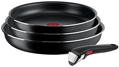 Tefal Ingenio Easy On 4-teiliges Pfannenset abnehmbarer Griff, 22/ 24/26 cm, stapelbar, platzsparend, Pfannen mit Antihaftversiegelung, einfache Handhabung und Reinigung, L15992