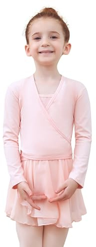 Tancefair Ballettjacke Mädchen Kinder Langarm Ballett Wickeljacke Baumwollstoff Wärmende Tanz Ballettjacke Gymnastik Ballettkleidung für Mädchen Damen