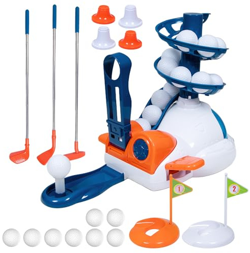 JOY SPOT! Kinder Golfspielzeug, Minigolf Schläger Set, 3 teleskopierbaren Schlägern & 8 Bällen, Indoor Outdoor Kinderspiele, Golf Geburtstagsgeschenk für Kinder 5-12 Jahre