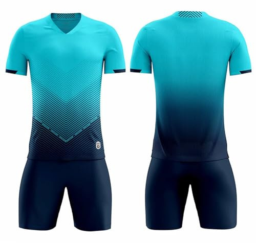 Gemzon Fussballtrikot Kinder Jungen Kinder Sport Kleidung Jungen Trainingsanzug Kleidung Kids Outfit Set Jersey Sport Set, 5-6 Jahre, Himmel Blau (Etikett: 3XS)