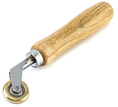 QWORK® Messing Andrückrolle Andrückwalze, 6mm Messing Rolle Bodenecke Detail Nahtwalze, Schweißbahn Werkzeug für dachdecker und bodenbeläge