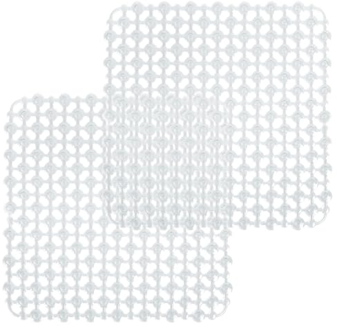SpüLbeckeneinlage PVC Zuschneidbar 2er-Set 28x28, Silikon-Unterbeckenmatte | Weich SpüLbeckenschutz Einlage, Matte unter dem Waschbecken, Küchenspülenmatten, Transparent Schutz SpüLmatte für Spülbecken