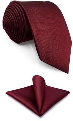 S&W SHLAX&WING Einfarbig Rot Burgundy Hochzeit Herren Krawatte Classic Fashion