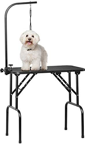 Yaheetech Hundepflegetisch, Trimmtisch für Hunde, Hundefriseur Tisch, Hunde Badetisch, Pudel Fellpflege, Hund Schertisch, höhenverstellbar, rutschfest, bis 100 KG belastbar