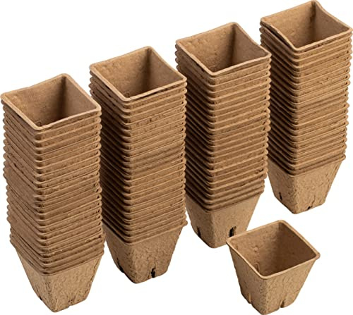 Meister Anzuchttöpfe 6 x 6 cm - Praktisches Set mit 96 Stück - Aus Papierzellstoff - Biologisch abbaubar, Pflanztopf, Saattopf, Pflanzenanzucht, WU9968310, Natur
