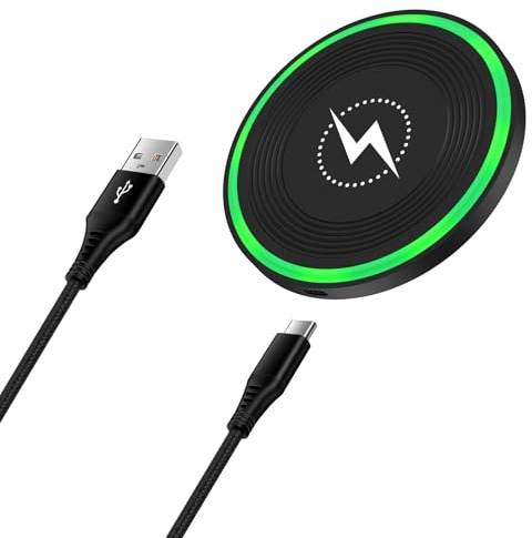 15W Induktive Ladestation Wireless Charger,Qi Ladestation Handy Kabelloses Ladegerät LadePad Induktionsladegerät für Google Pixel 9/8/8 Pro/7/6,Samsung Galaxy S26/S25/S24/S23/S22/S21,iPhone 16 pro/15