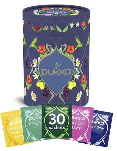 Pukka | Bio Tee Geschenkset „Seelenzauber“ | Geschenk für Frauen & Männer zu Weihnachten, Geburtstag & für Self-Care | Perfekt für die Schlafenszeit | 30 Teebeutel | 5 köstliche Sorten