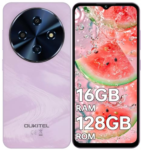 OUKITEL C5 Smartphone Ohne Vertrag, 16GB RAM+128GB ROM/1TB Handy Ohne Vertrag, 6.52 Bildschirm Android Smartphone Günstig, 5000mAh Simlockfreie Handys, 13MP Kamera, Dual 4G SIM/Face ID/OTG/3.5mm Jack