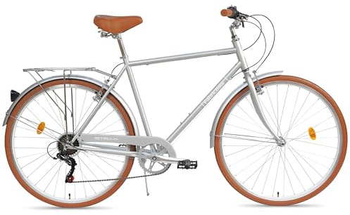 FabricBike Southken Klassisches Trekkingrad, 7 V, Gepäckträger, Lenker und Sattel verstellbar