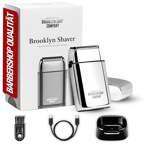 Brooklyn Soap Company Brooklyn Shaver - Elektrischer Rasierer für Herren - Bartschneider für eine makellose Trockenrasur - Elektrorasierer mit LED-Display & USB-C Aufladung