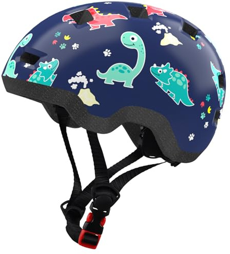 Kinder-/Kleinkind-Fahrradhelm für Säuglinge, Babys bis Kinder 1/2/3/4/5/6/7/8 Jahre, Kinderhelme im Alter von 1–2/2–4/3–5/5–8, Skateboard-Helme für Jungen und Mädchen, XS-Dinosaurier