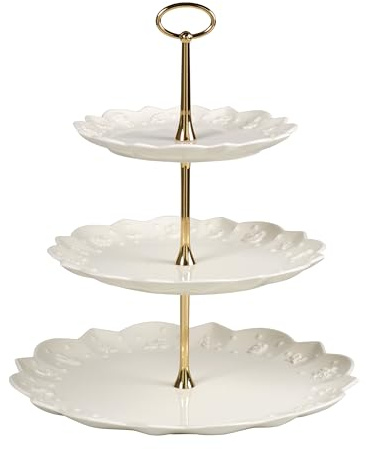 Villeroy & Boch - Toy's Delight Royal Classic Etagere Weiß | Serviergeschirr, Etagere zum Servieren von Obst, Gebäck oder Antipasti, Etagere 3 Etagen, Premium Porzellan