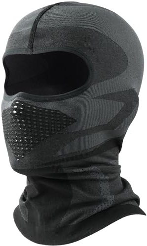 WTACTFUL Sturmhaube Motorrad Sommer Atmungsaktiv Vollgesichtsmaske Motorrad Maske für Herren Damen Winter Fahrrad Snowboarden Schwarz