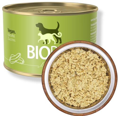 BIOPUR Bio Premium Hundefutter Vegan, Kartoffel & Zucchini 12x400 g – Nassfutter in 100% Bio-Lebensmittelqualität für Hunde