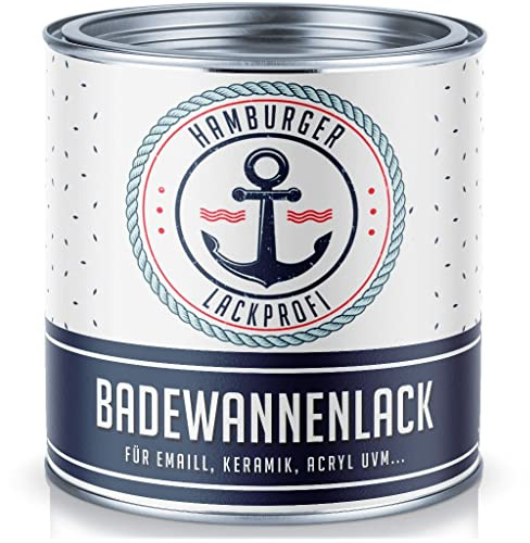 Hamburger Lack-Profi Badewannenlack GLÄNZEND Weiß RAL 9010 Badewannenbeschichtung Emaille Farbe (1 L)