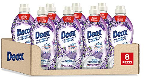 Deox - Weichspüler für die Waschmaschine, konzentriert, 264 Waschmaschinen, Lavendelfeld, weiche und duftende Kleidung, mit Fresh Protection-Technologie, 660 ml x 8 Packungen