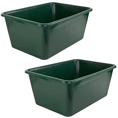 Petigi Wildwanne Futterwanne Mörtelwanne Kunststoffwanne Wassertrog Wasserbehälter 65 L / 90 L Grün Lebensmittelecht Multiwanne, Anzahl:2, Liter:65 L