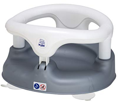 Rotho Babydesign Badewannensitz grau - Rutschfester Badesitz mit hohem Sitzkomfort und Kindersicherung - Sitzhilfe- Badehilfe