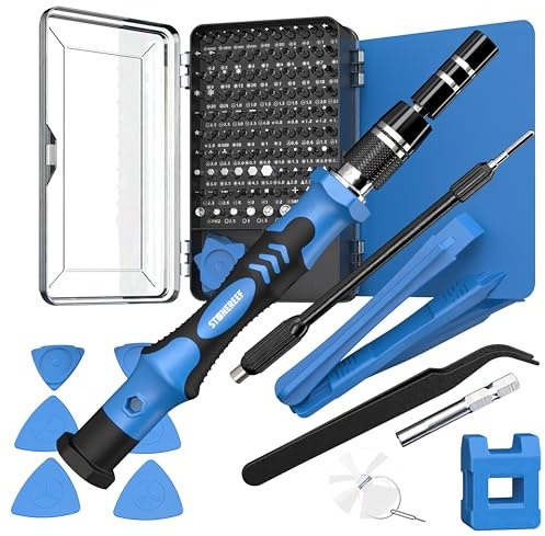 Feinmechaniker Werkzeug Set 122 tlg Präzision Schraubendreher Bits | 122 Teile für Handy, Laptop, Konsole, Brille, Uhr und Modellbau