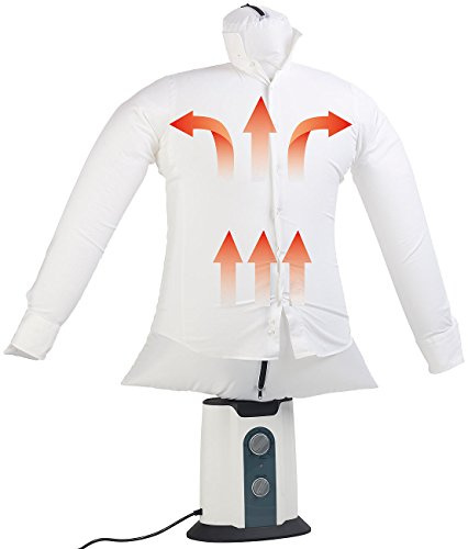Sichler Haushaltsgeräte Aufblasbare Bügelpuppe: 2in1-Bügelpuppe, Warmluft-Gebläse und Kleiderständer, Timer, 850 Watt (mit Gebläsefunktion, zum Aufstellen, Bügel)