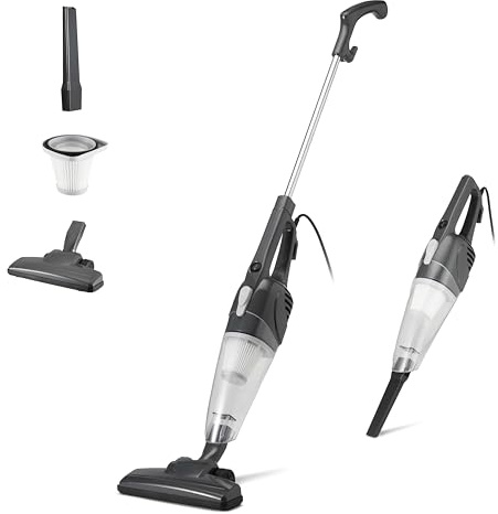 Amazon Basics Stielstaubsauger, 2-in-1-Gerät mit Kabel, ECO-Motor, Austauschbar Filter, geringes Gewicht, Schwarz