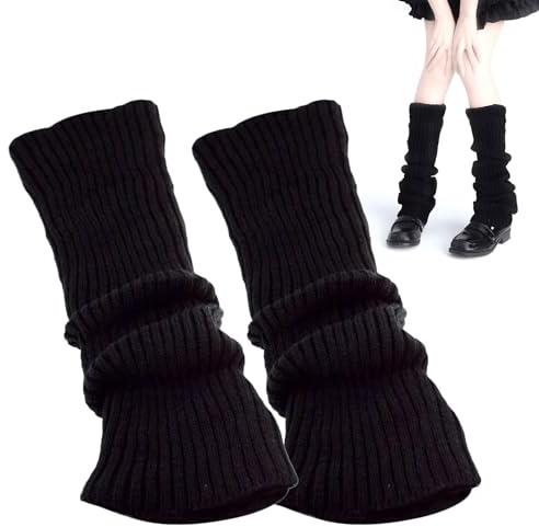Bein Stulpen Damen, Leg Warmers, Beinstulpen für Kinder, Ballett Stulpen Mädchen Kostüm, Fashion Beinlinge, Winter Beinwärmer Stricken, Vintage Legwarmer (2, Schwarz)